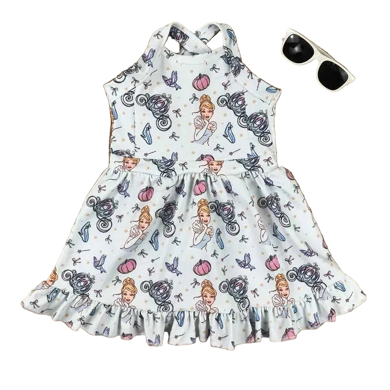 Glass slipper yoga dress with built-in shorts