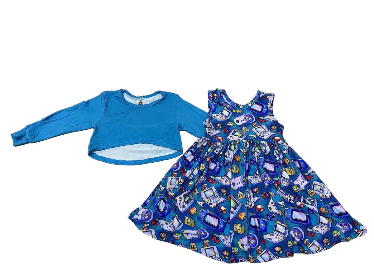 Old school power gamer dress set, 2pc
