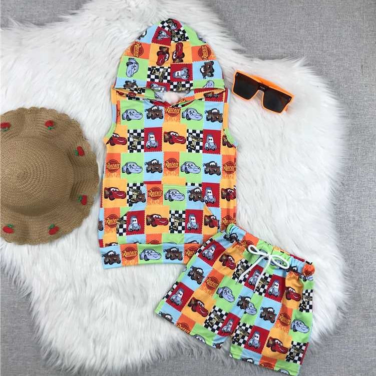 Highway 66 Color Checker block Short Set Boutique